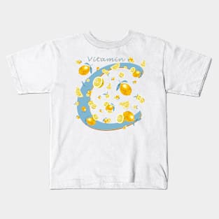 Vitamin C Lemons Pattern Kids T-Shirt